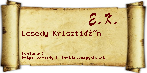 Ecsedy Krisztián névjegykártya