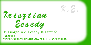 krisztian ecsedy business card